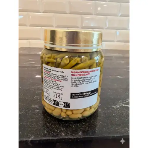 Petit bocal de flageolets et haricots verts