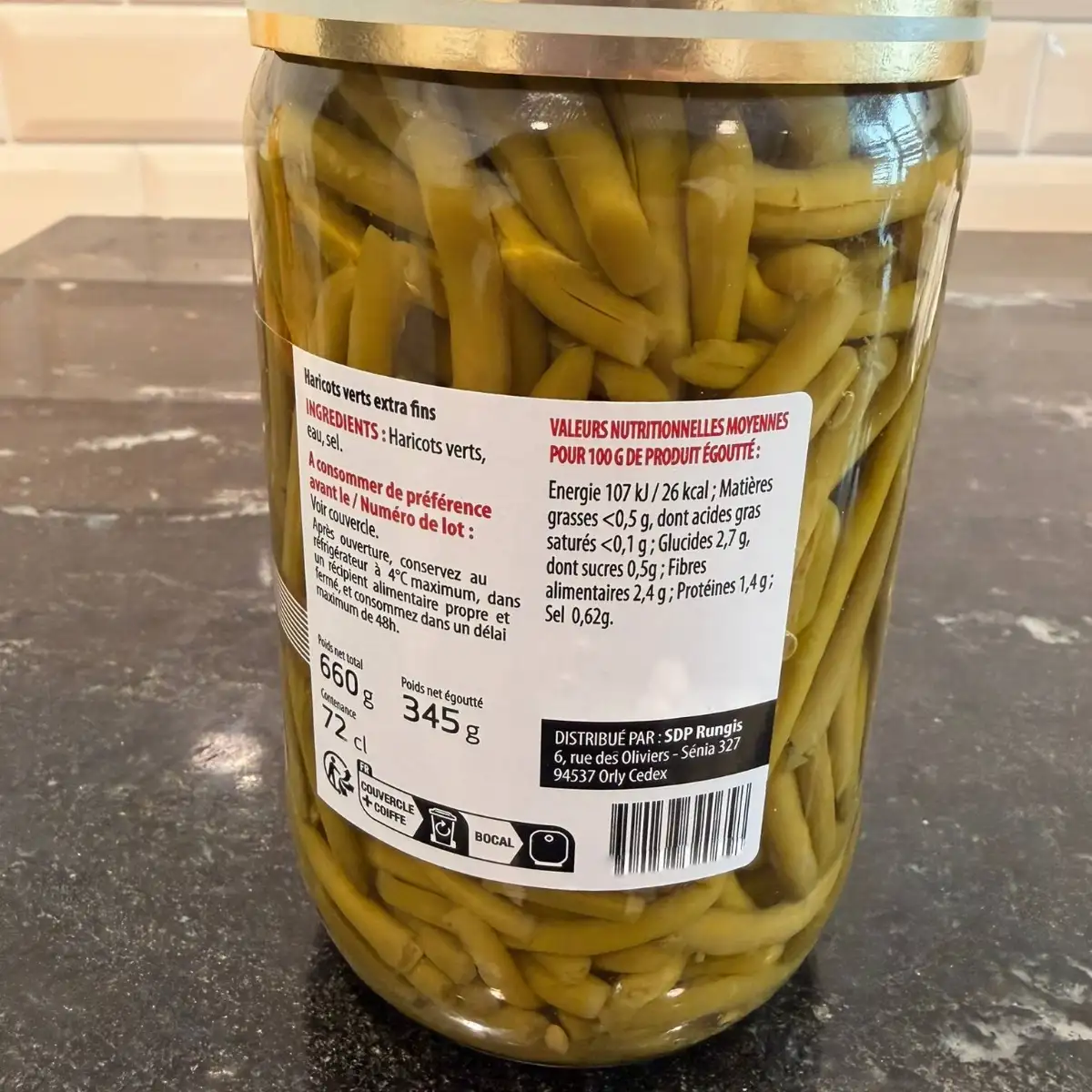 Grand bocal de haricots verts extra-fins
