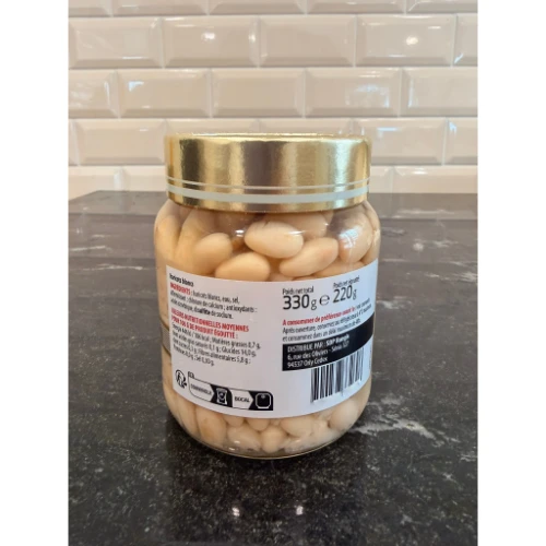 Petit bocal de haricots blancs
